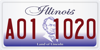 IL license plate A011020