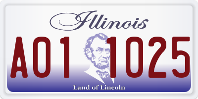 IL license plate A011025