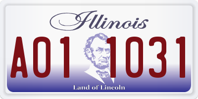 IL license plate A011031