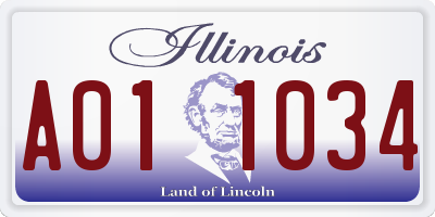 IL license plate A011034