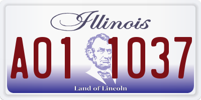 IL license plate A011037