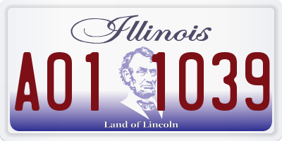 IL license plate A011039