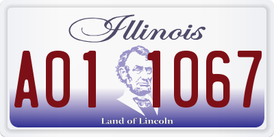 IL license plate A011067