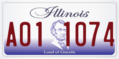 IL license plate A011074