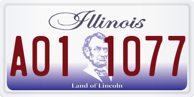 IL license plate A011077