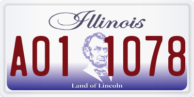 IL license plate A011078