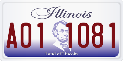 IL license plate A011081