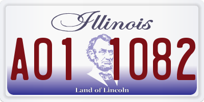 IL license plate A011082