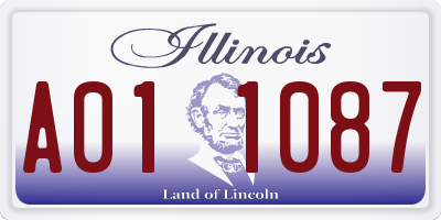 IL license plate A011087