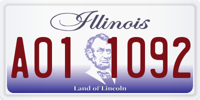 IL license plate A011092