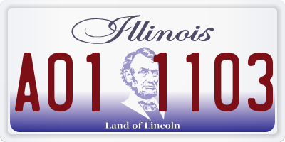 IL license plate A011103