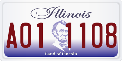 IL license plate A011108