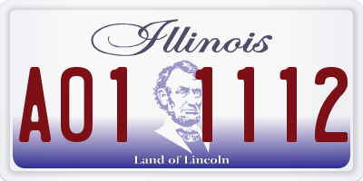 IL license plate A011112