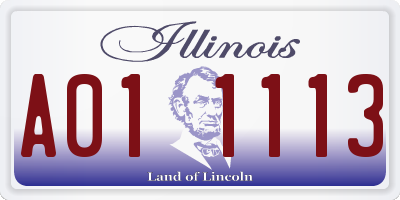 IL license plate A011113