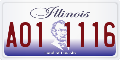 IL license plate A011116