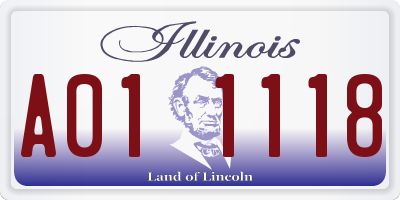 IL license plate A011118