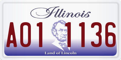 IL license plate A011136