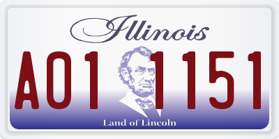 IL license plate A011151