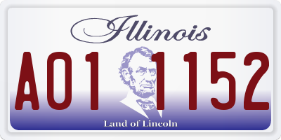 IL license plate A011152