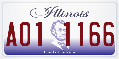 IL license plate A011166