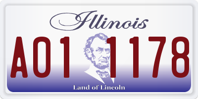 IL license plate A011178