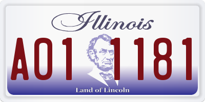 IL license plate A011181
