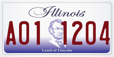 IL license plate A011204