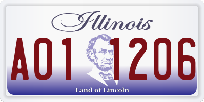 IL license plate A011206