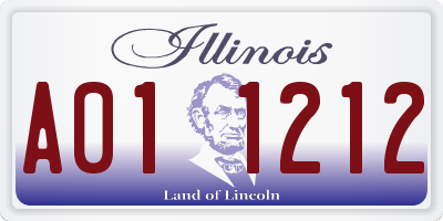 IL license plate A011212