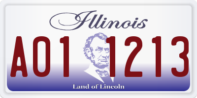 IL license plate A011213