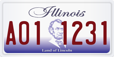 IL license plate A011231