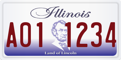 IL license plate A011234