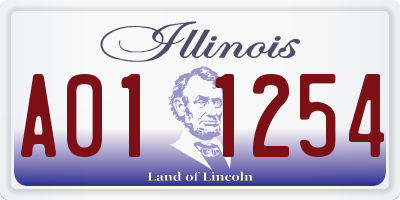 IL license plate A011254