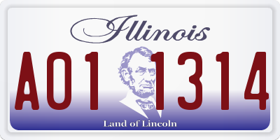 IL license plate A011314