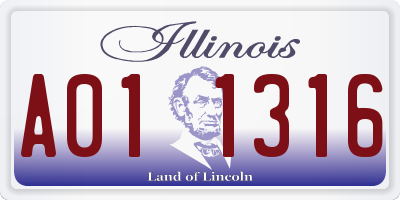IL license plate A011316