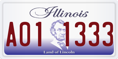 IL license plate A011333