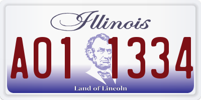 IL license plate A011334