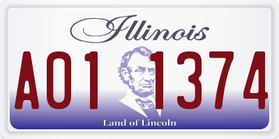 IL license plate A011374