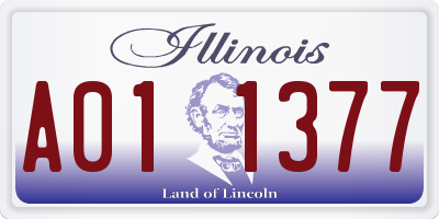 IL license plate A011377