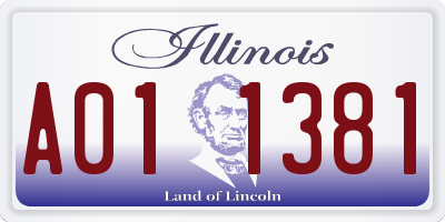 IL license plate A011381