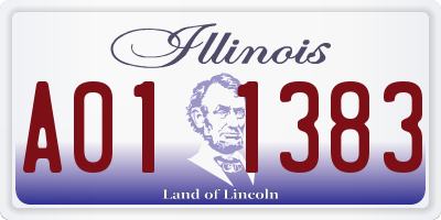 IL license plate A011383