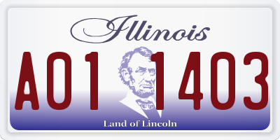 IL license plate A011403