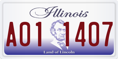 IL license plate A011407