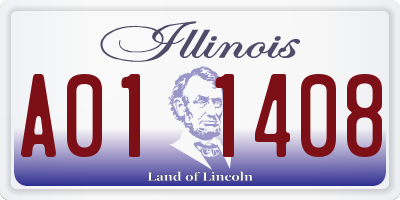 IL license plate A011408