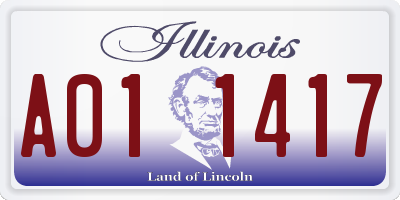 IL license plate A011417