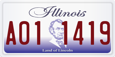 IL license plate A011419