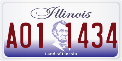 IL license plate A011434