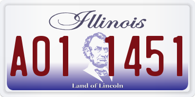 IL license plate A011451