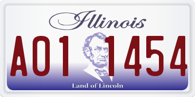 IL license plate A011454