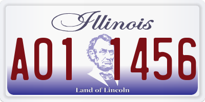 IL license plate A011456